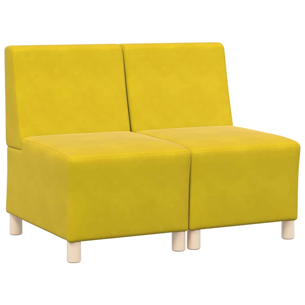 Modulaire Bankeenheid Armlos 2 pcs Geel 55 x 74 x 82 cm Fluweel