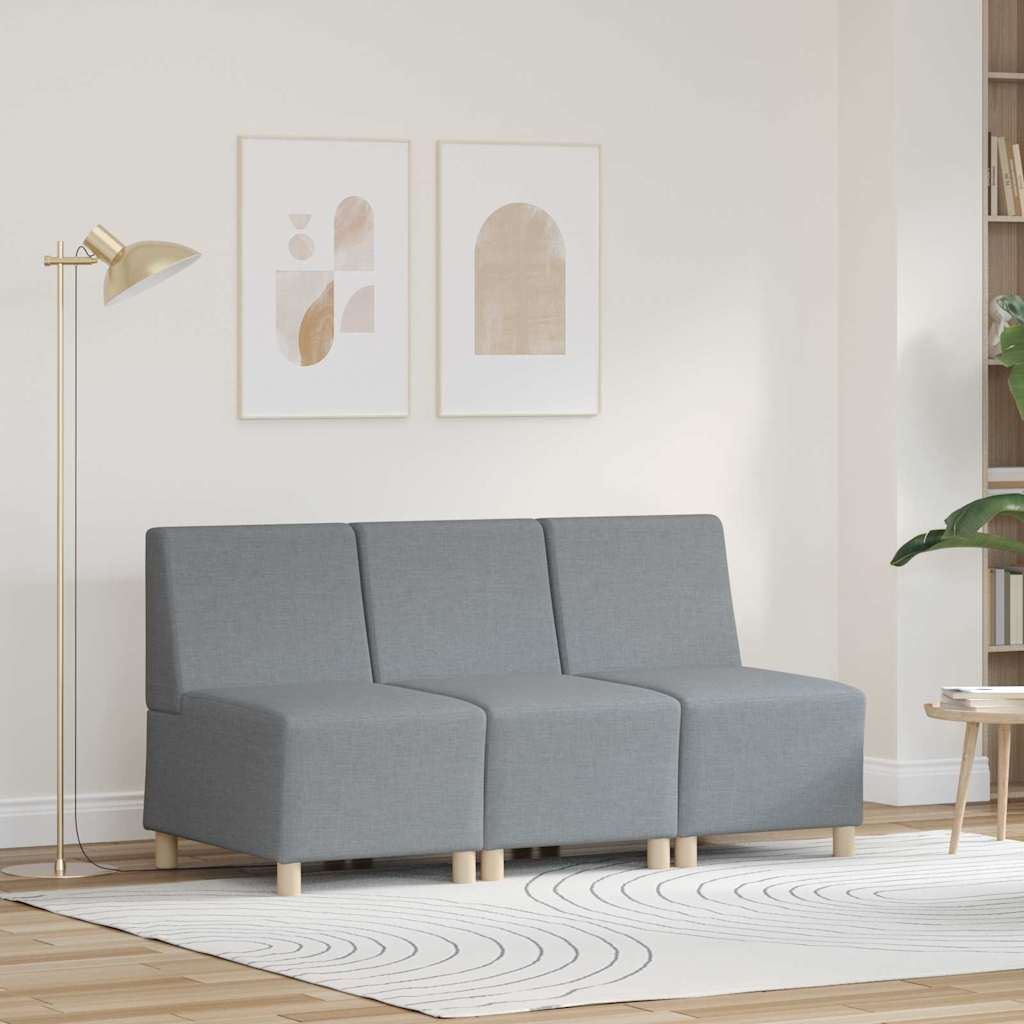 Modulaire Bankeenheid Armlos 3 pcs Lichtgrijs 55 x 74 x 82 cm is nu te koop bij PeponiXL, paradijselijk wonen!