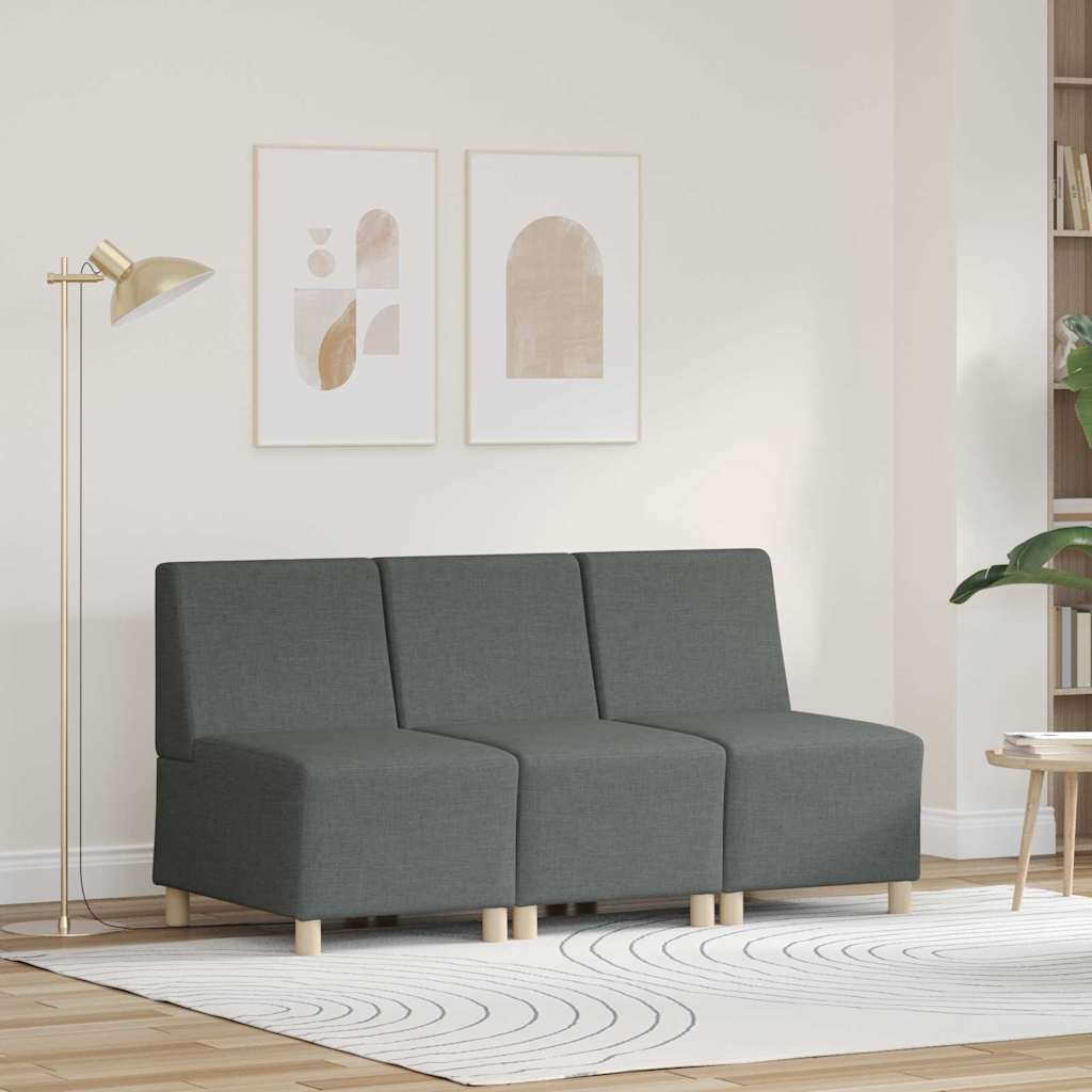 Modulaire Bankeenheid Armlos 3 pcs Donkergrijs 55 x 74 x 82 cm is nu te koop bij PeponiXL, paradijselijk wonen!