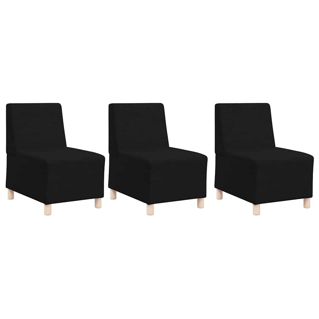 Modulaire Bankeenheid Armlos 3 pcs Zwart 55 x 74 x 82 cm Stof is nu te koop bij PeponiXL, paradijselijk wonen!