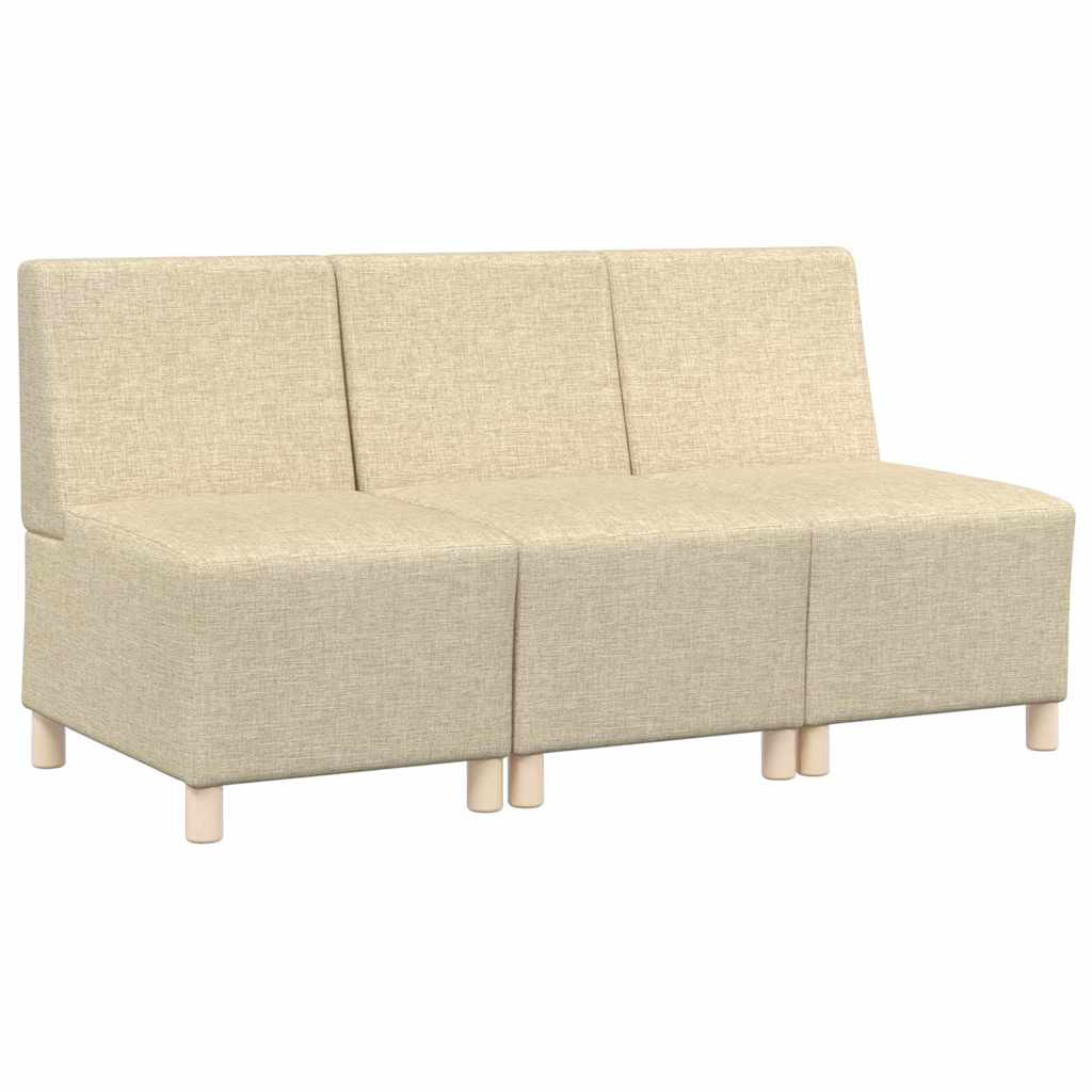 Modulaire Bankeenheid Armlos 3 pcs Crème 55 x 74 x 82 cm Stof is nu te koop bij PeponiXL, paradijselijk wonen!