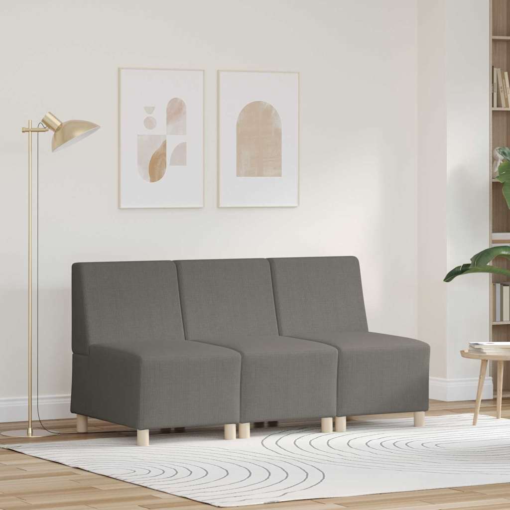 Modulaire Bankeenheid Armlos 3 pcs Lichtgrijs 55 x 74 x 82 cm is nu te koop bij PeponiXL, paradijselijk wonen!