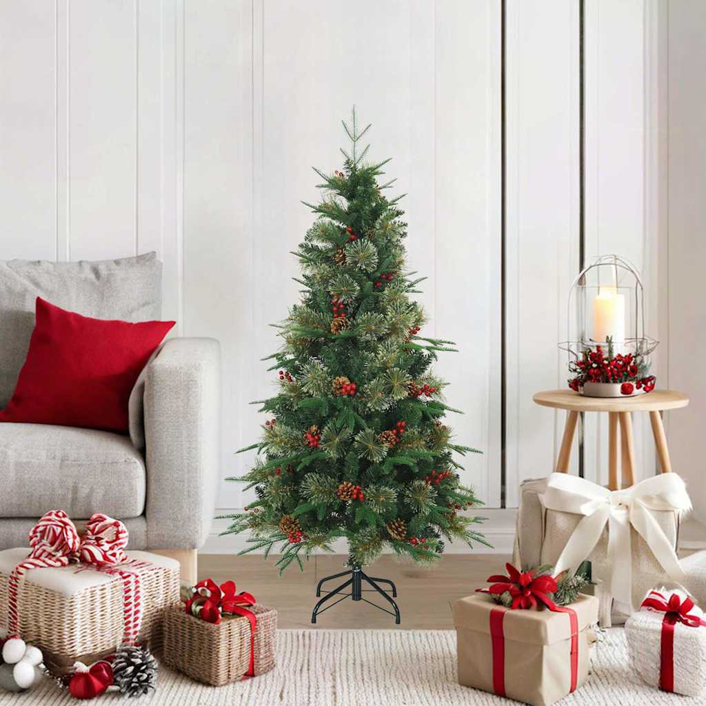 Kunstmatige Inklapbare Kerstboom Groen 120 cm PVC, PE en Staal is nu te koop bij PeponiXL, paradijselijk wonen!