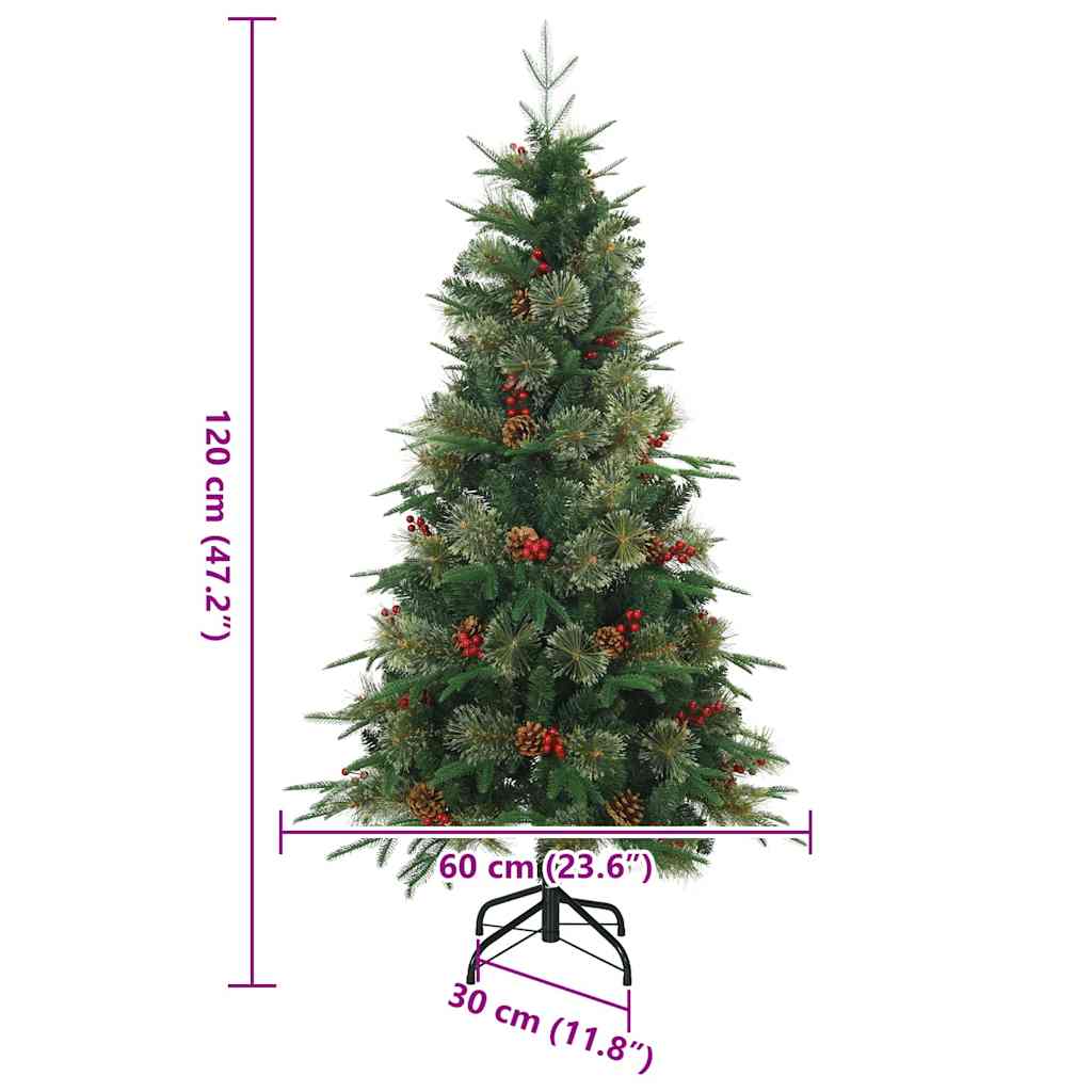 Kunstmatige Inklapbare Kerstboom Groen 120 cm PVC, PE en Staal is nu te koop bij PeponiXL, paradijselijk wonen!