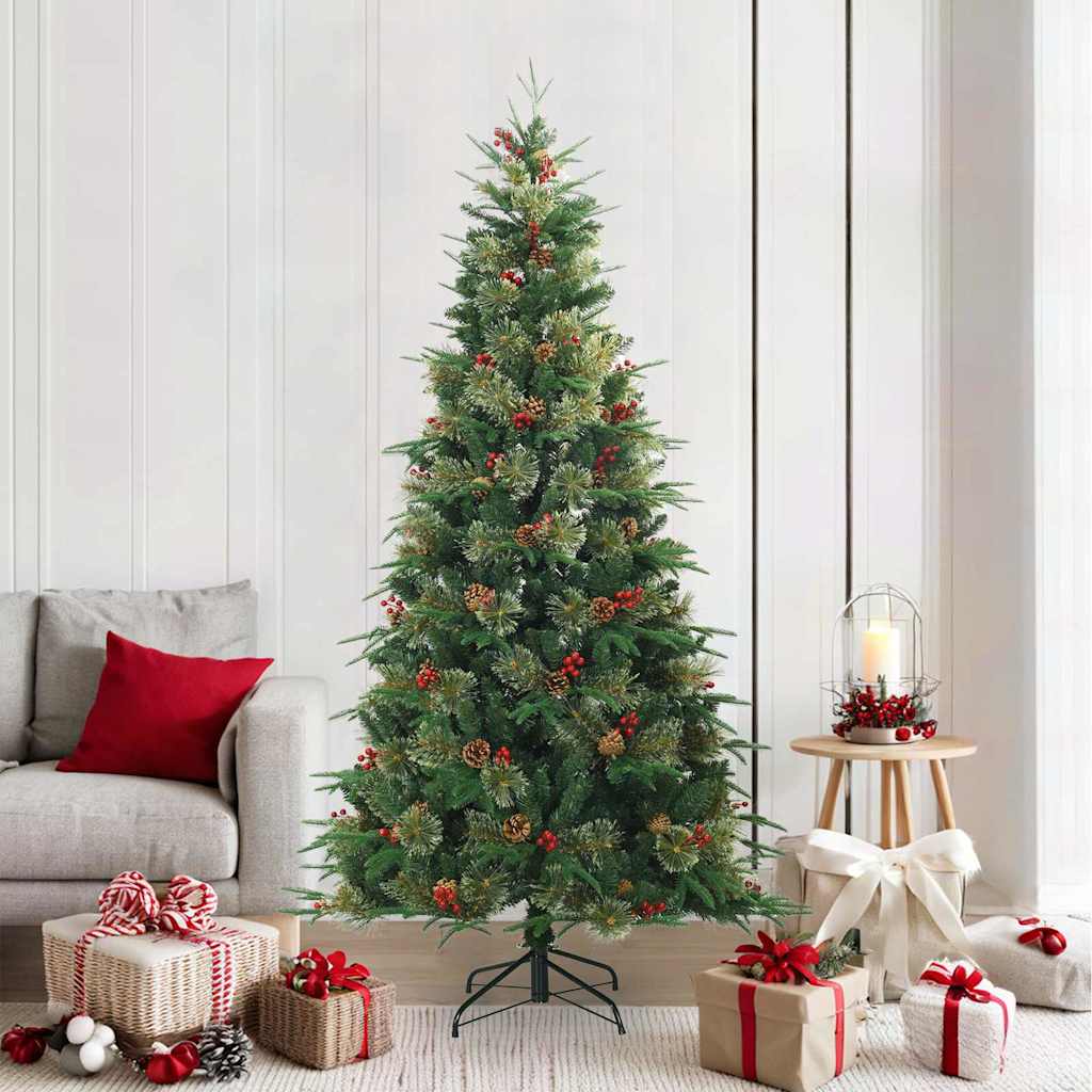 Kunstmatige Inklapbare Kerstboom Groen 210 cm PVC, PE en Staal is nu te koop bij PeponiXL, paradijselijk wonen!