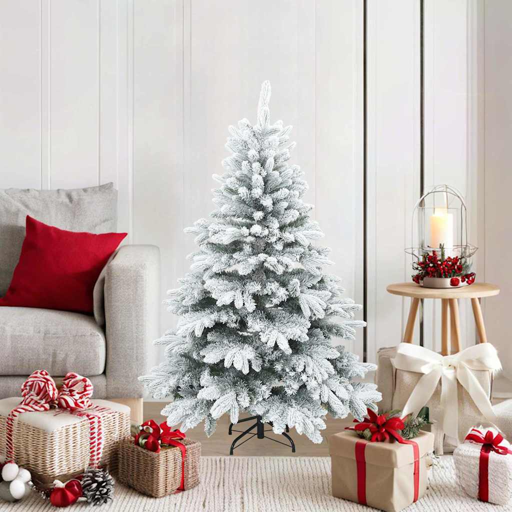 Kunst Kerstboom met Geveerde Takken, Sneeuw Bedekt Wit 120 cm is nu te koop bij PeponiXL, paradijselijk wonen!