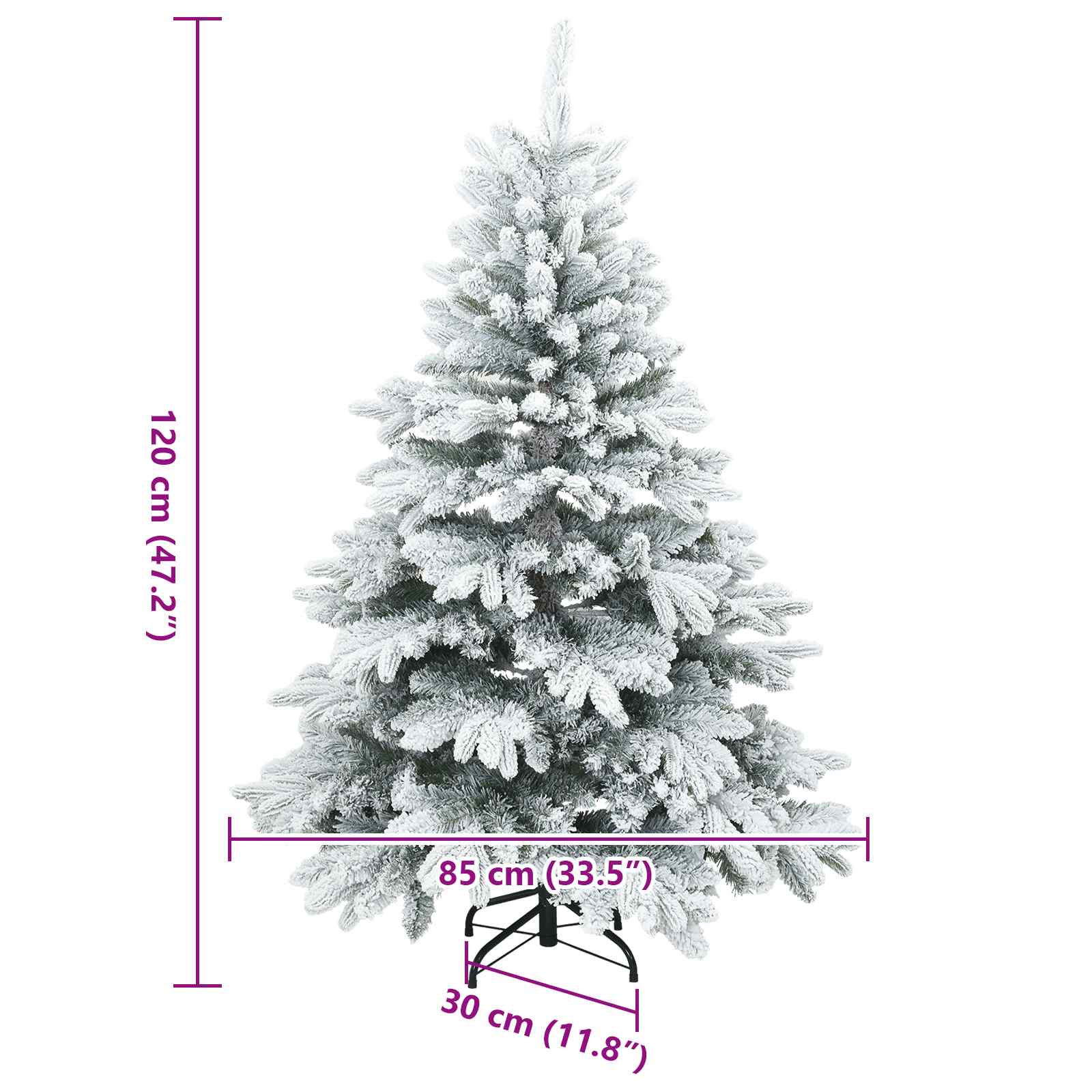 Kunst Kerstboom met Geveerde Takken, Sneeuw Bedekt Wit 120 cm is nu te koop bij PeponiXL, paradijselijk wonen!