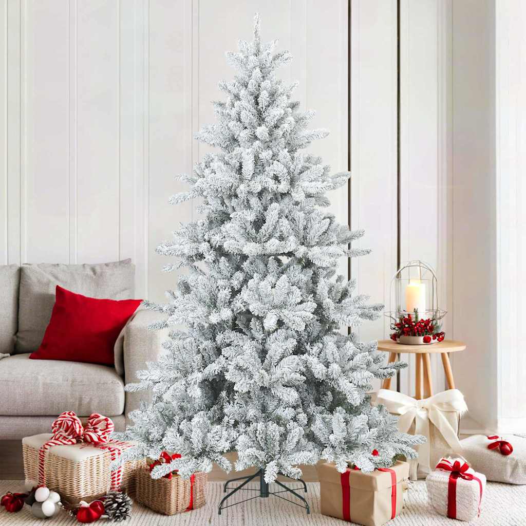 Kunst Kerstboom met Geveerde Takken, Sneeuw Bedekt Wit 180 cm is nu te koop bij PeponiXL, paradijselijk wonen!