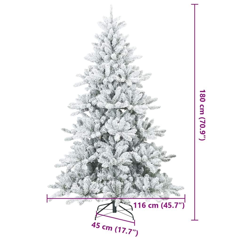 Kunst Kerstboom met Geveerde Takken, Sneeuw Bedekt Wit 180 cm is nu te koop bij PeponiXL, paradijselijk wonen!