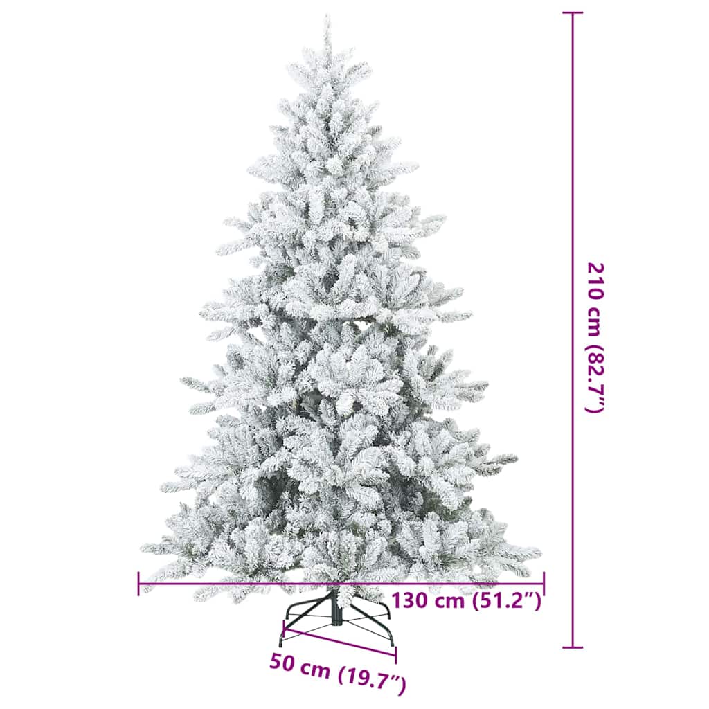 Kunst Kerstboom met Geveerde Takken, Sneeuw Bedekt Wit 210 cm is nu te koop bij PeponiXL, paradijselijk wonen!