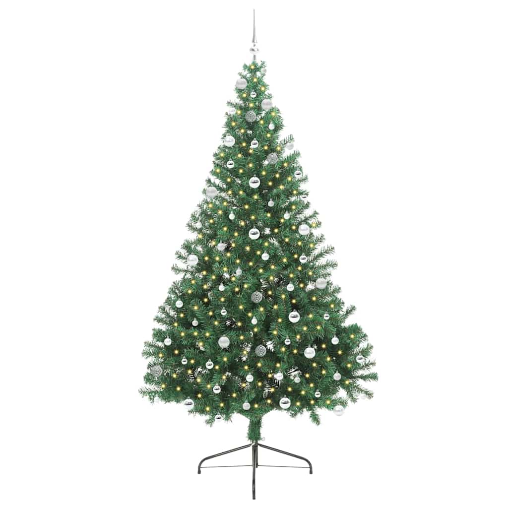 Kunstmatig Voorverlicht Kerstboom met 300 LED Groen 240 cm PVC is nu te koop bij PeponiXL, paradijselijk wonen!
