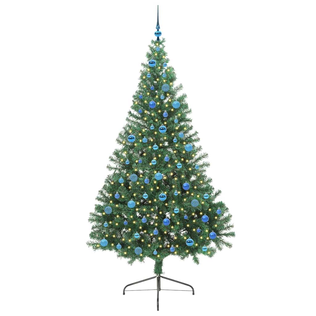 Kunstmatig Voorverlicht Kerstboom met 300 LED Groen 240 cm PVC is nu te koop bij PeponiXL, paradijselijk wonen!