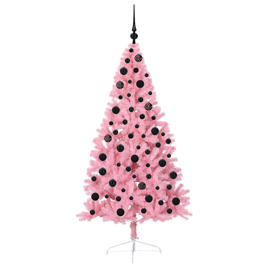 Kunstmatig Voorverlicht Kerstboom met 300 LED Roze 180 cm PVC is nu te koop bij PeponiXL, paradijselijk wonen!