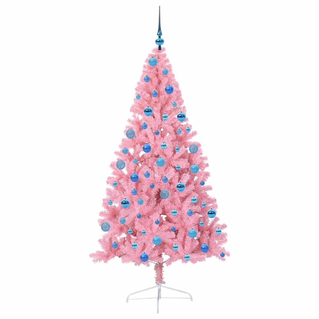 Kunstmatig Voorverlicht Kerstboom met 300 LED Roze 180 cm PVC is nu te koop bij PeponiXL, paradijselijk wonen!
