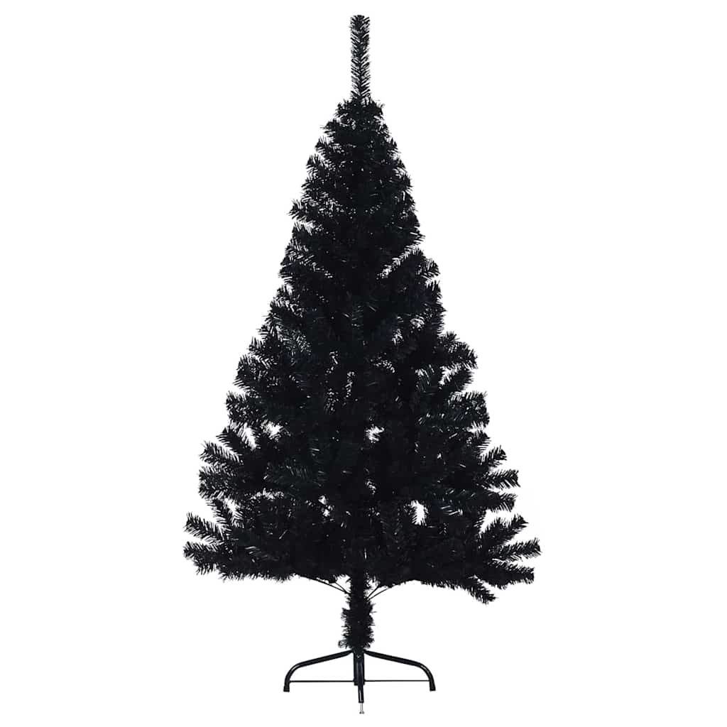 Kunstmatig Voorverlicht Kerstboom met 150 LED Zwart 150 cm PVC is nu te koop bij PeponiXL, paradijselijk wonen!