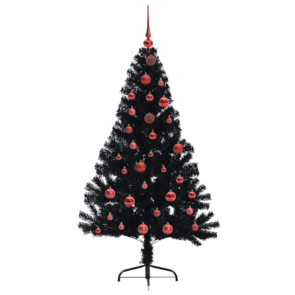 Kunstmatig Voorverlicht Kerstboom met 150 LED Zwart 150 cm PVC is nu te koop bij PeponiXL, paradijselijk wonen!