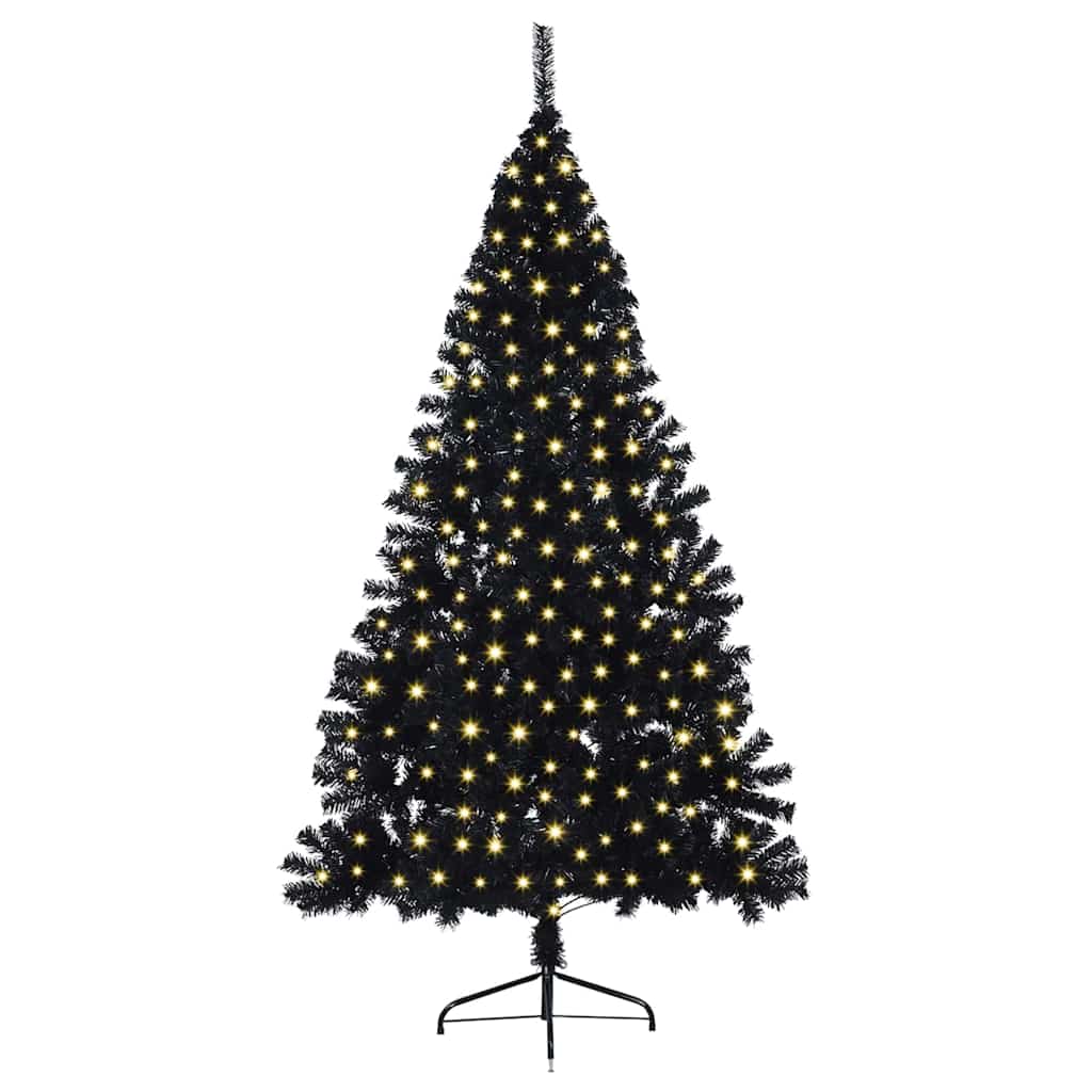 Kunstmatig Voorverlicht Kerstboom met 300 LED Zwart 180 cm PVC is nu te koop bij PeponiXL, paradijselijk wonen!