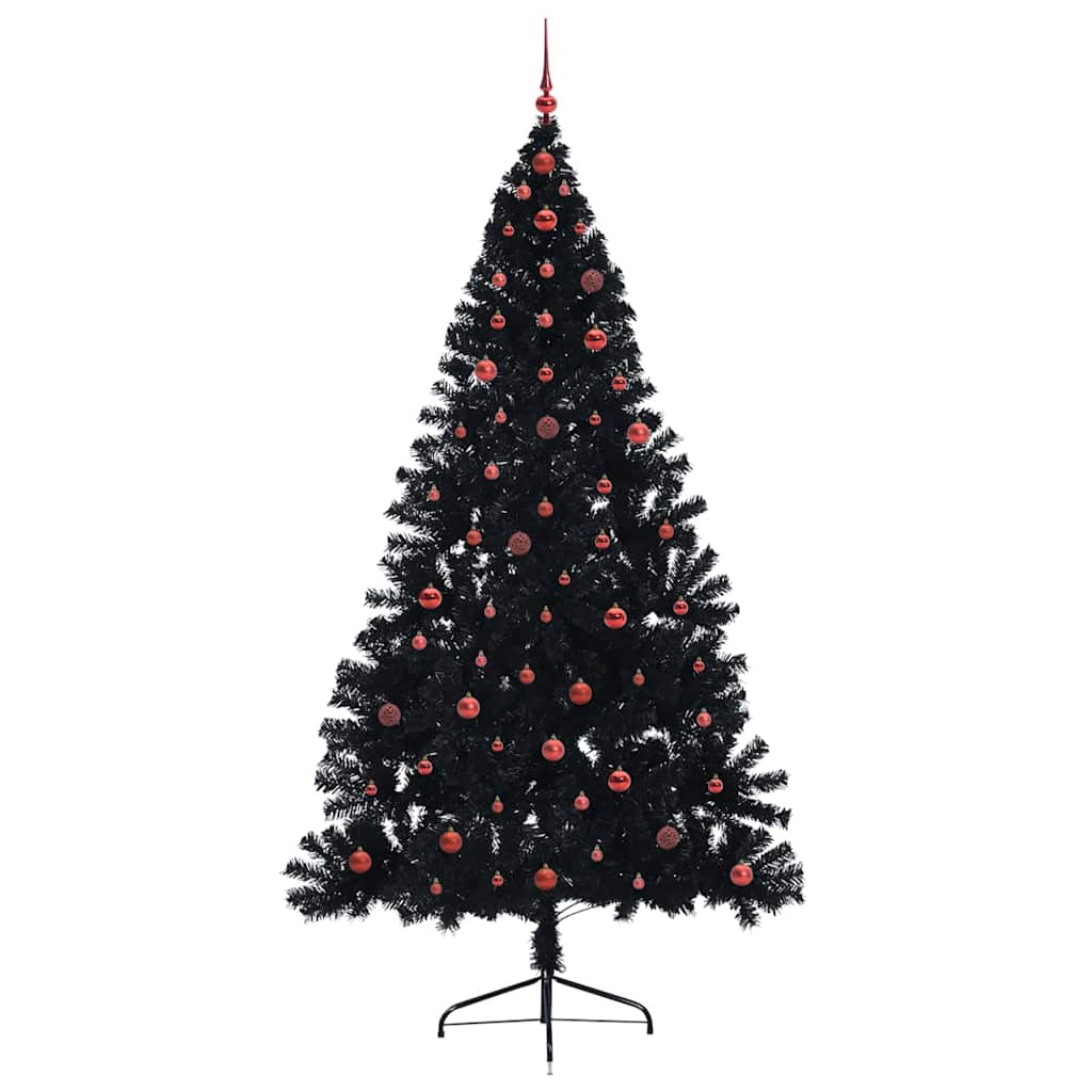Kunstmatig Voorverlicht Kerstboom met 300 LED Zwart 240 cm PVC is nu te koop bij PeponiXL, paradijselijk wonen!