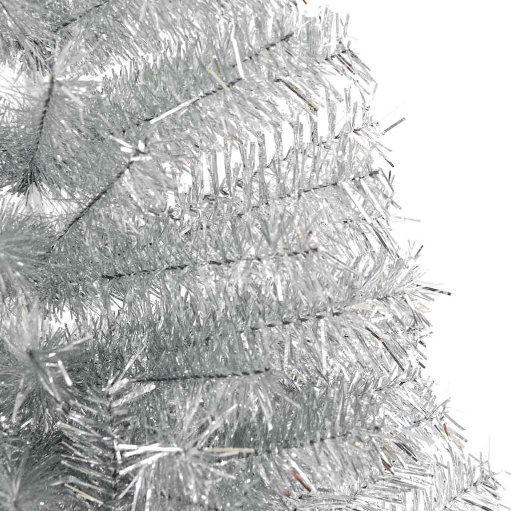 Kunstmatig Voorverlicht Kerstboom met 300 LED Zilver 210 cm PET is nu te koop bij PeponiXL, paradijselijk wonen!