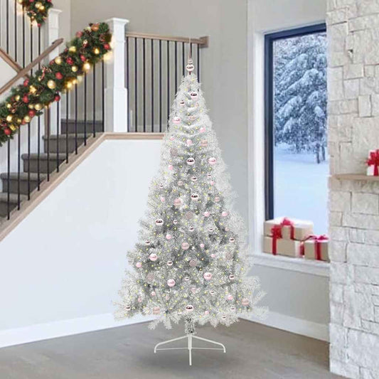 Kunstmatig Voorverlicht Kerstboom met 300 LED Zilver 240 cm PET is nu te koop bij PeponiXL, paradijselijk wonen!