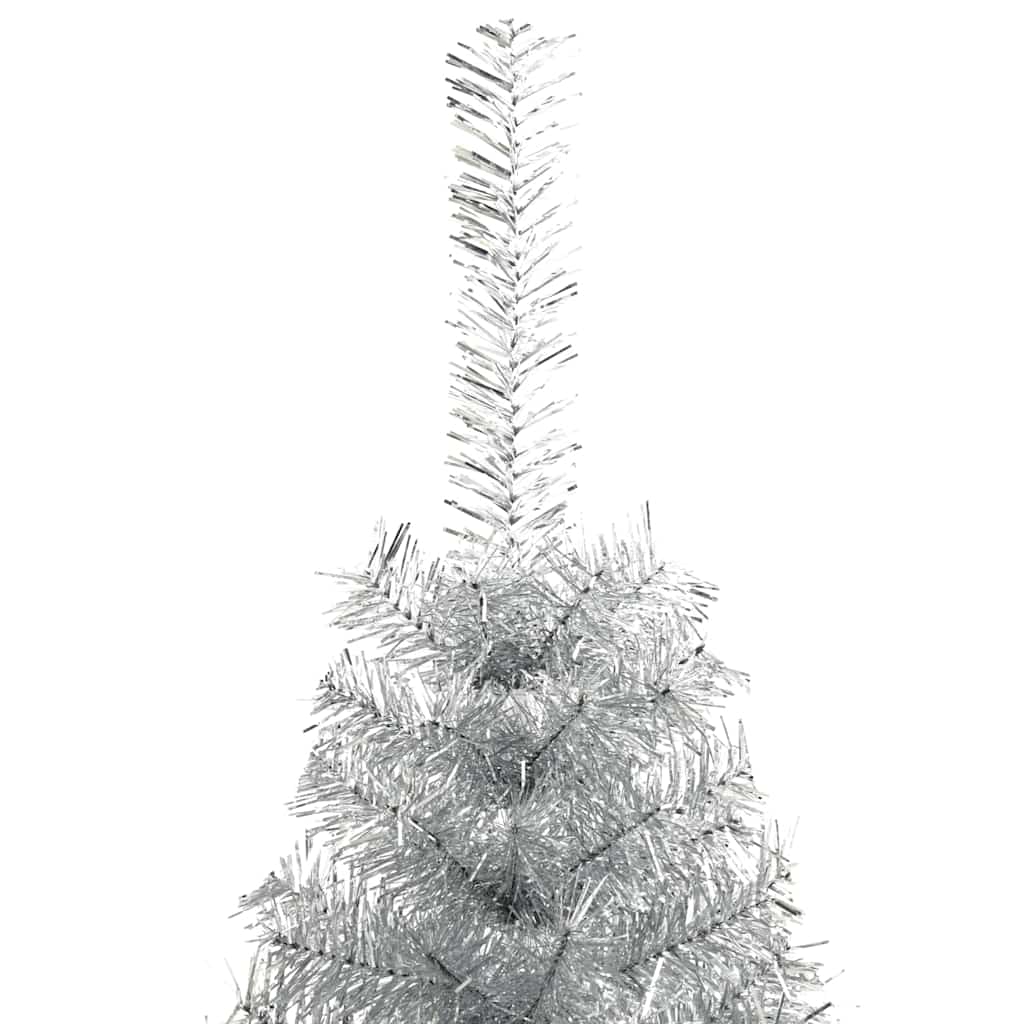 Kunstmatig Voorverlicht Kerstboom met 300 LED Zilver 240 cm PET is nu te koop bij PeponiXL, paradijselijk wonen!