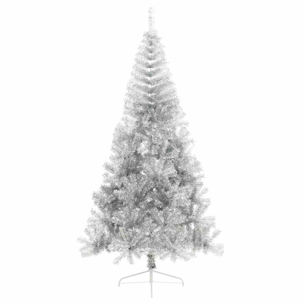 Kunstmatig Voorverlicht Kerstboom met 300 LED Zilver 240 cm PET is nu te koop bij PeponiXL, paradijselijk wonen!