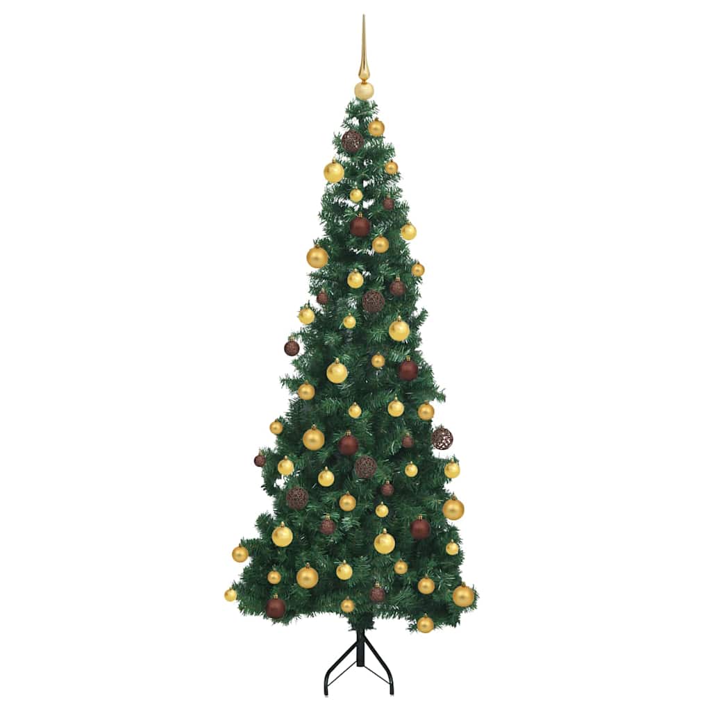 Hoek Kunstkerstboom met 300 LED Groen 180 cm PVC en Metaal