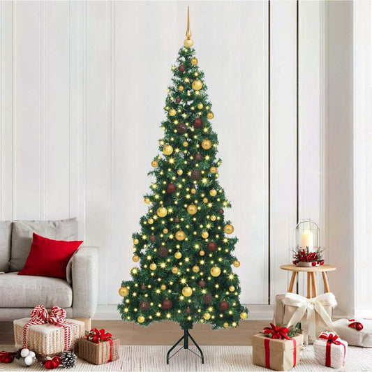 Hoek Kunstkerstboom met 300 LED Groen 210 cm PVC en Metaal is nu te koop bij PeponiXL, paradijselijk wonen!