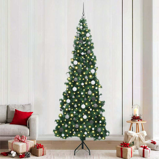 Hoek Kunstkerstboom met 300 LED Groen 240 cm PVC en Metaal is nu te koop bij PeponiXL, paradijselijk wonen!