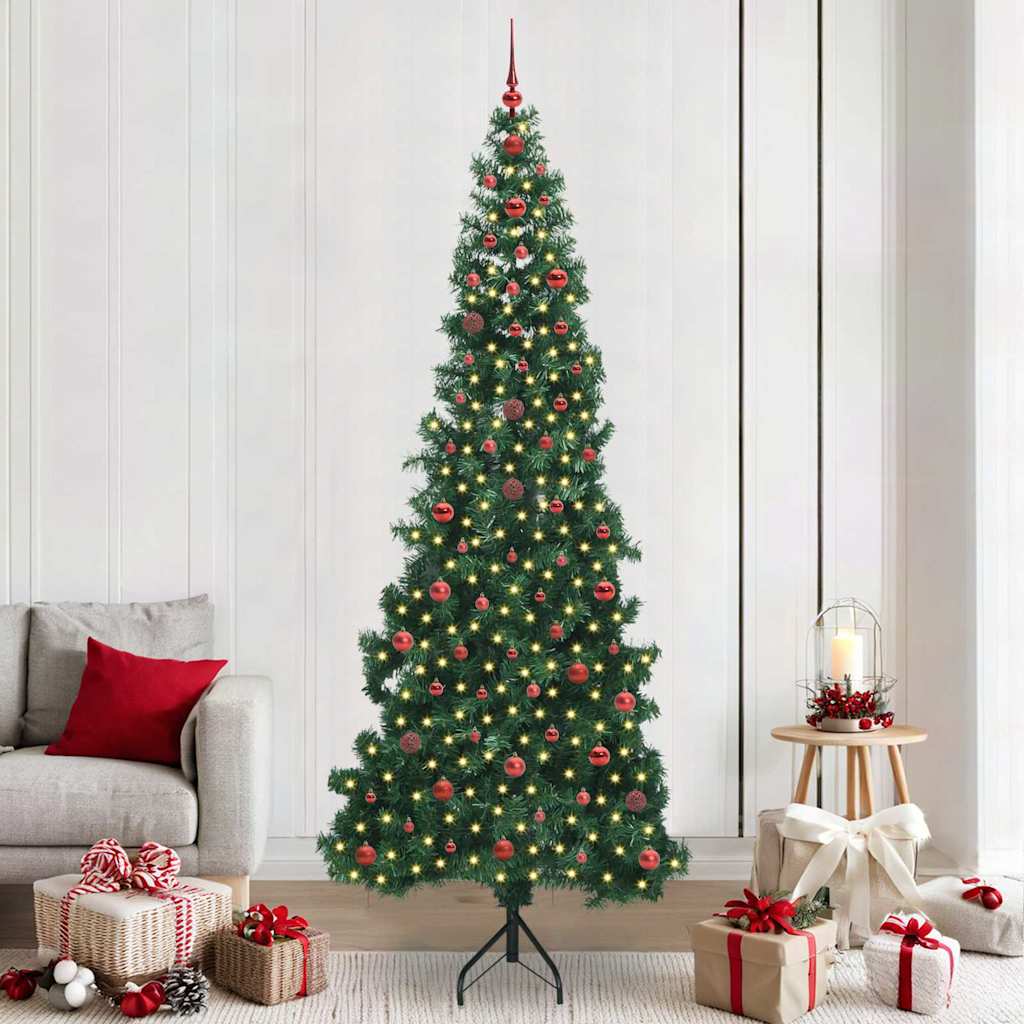 Hoek Kunstkerstboom met 300 LED Groen 240 cm PVC en Metaal is nu te koop bij PeponiXL, paradijselijk wonen!