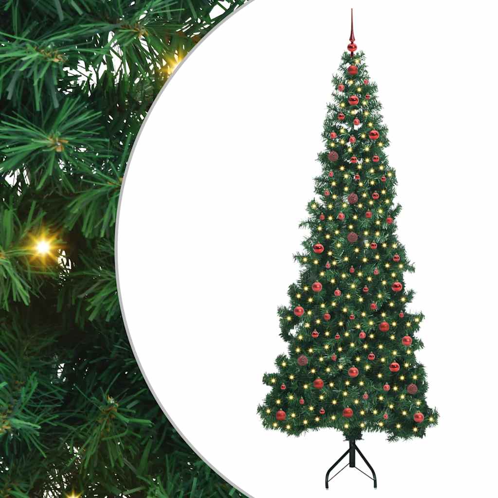 Hoek Kunstkerstboom met 300 LED Groen 240 cm PVC en Metaal is nu te koop bij PeponiXL, paradijselijk wonen!