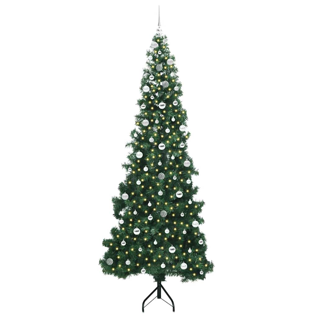 Hoek Kunstkerstboom met 300 LED Groen 240 cm PVC en Metaal is nu te koop bij PeponiXL, paradijselijk wonen!