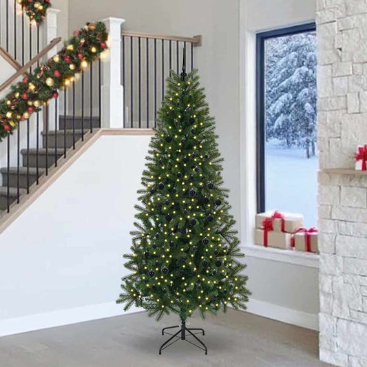 Kunstkerstboom met 300 LED met standaard Groen 240 cm PE en PVC is nu te koop bij PeponiXL, paradijselijk wonen!