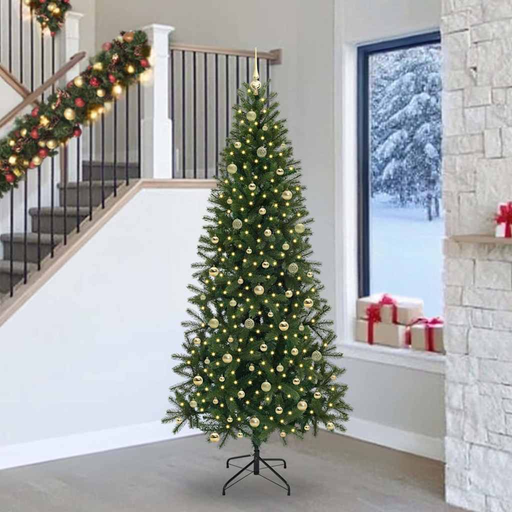 Kunstkerstboom met 300 LED met standaard Groen 240 cm PE en PVC is nu te koop bij PeponiXL, paradijselijk wonen!