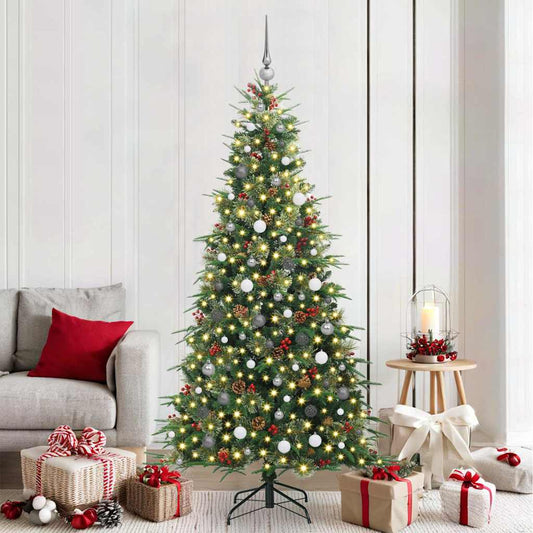 Kunstmatige Inklapbare Kerstboom Groen 210 cm PE en PVC is nu te koop bij PeponiXL, paradijselijk wonen!