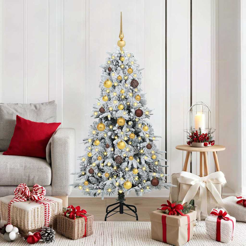 Kunstmatige Inklapbare Kerstboom Wit 150 cm PE en PVC is nu te koop bij PeponiXL, paradijselijk wonen!