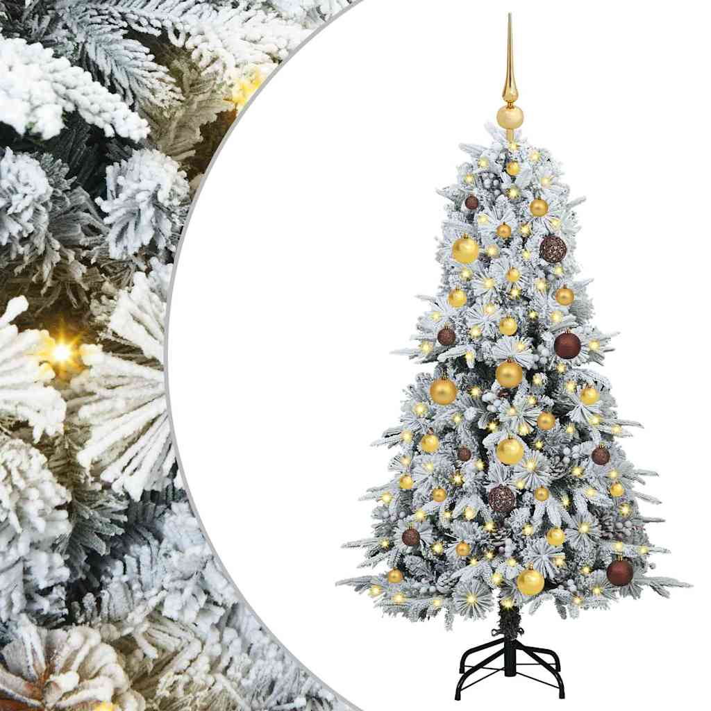 Kunstmatige Inklapbare Kerstboom Wit 150 cm PE en PVC is nu te koop bij PeponiXL, paradijselijk wonen!
