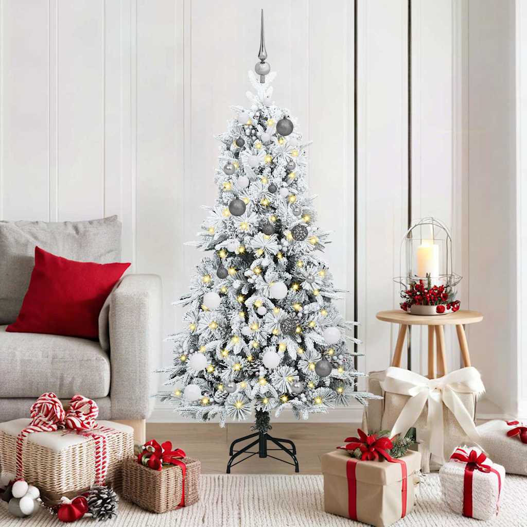 Kunstmatige Inklapbare Kerstboom Wit 150 cm PE en PVC is nu te koop bij PeponiXL, paradijselijk wonen!