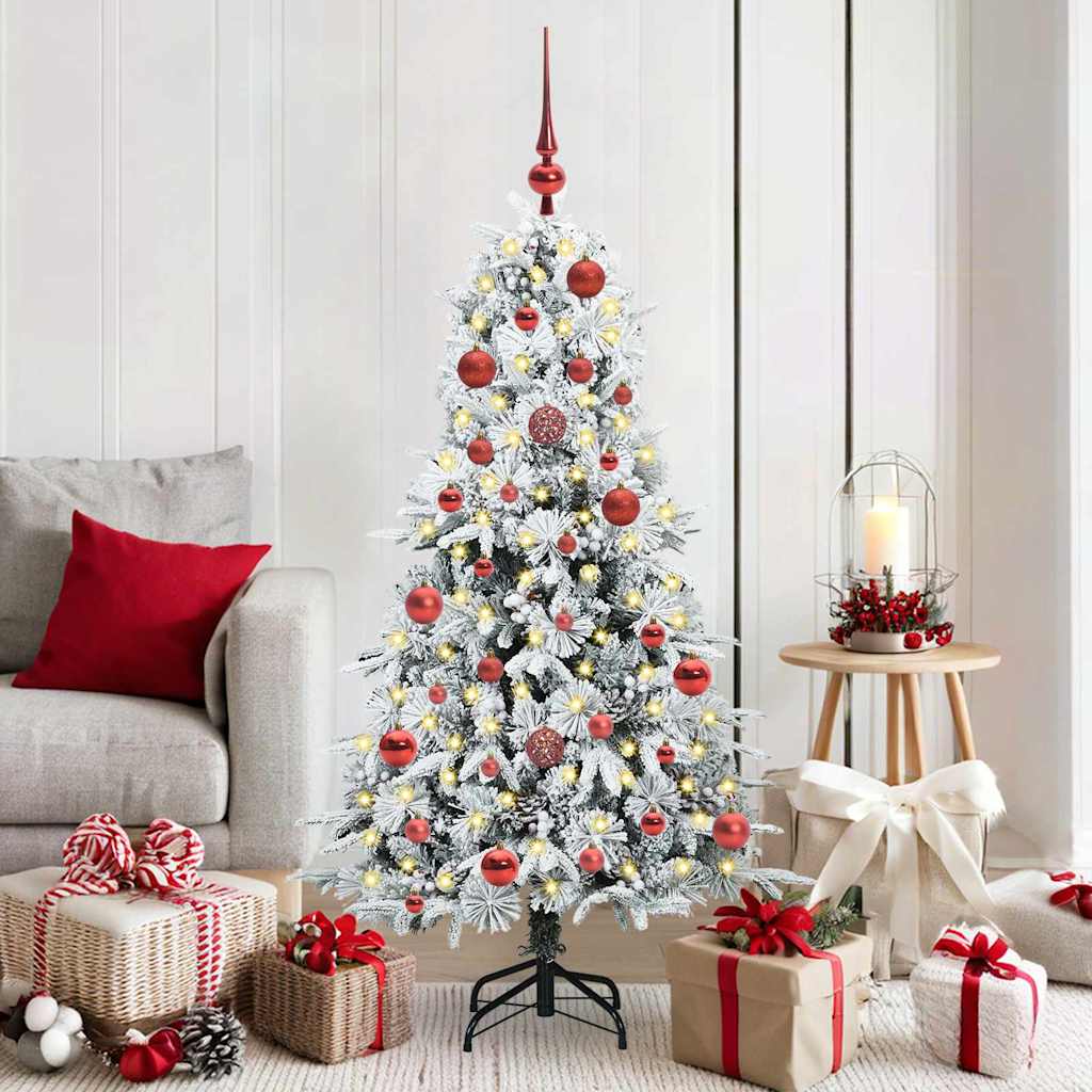 Kunstmatige Inklapbare Kerstboom Wit 150 cm PE en PVC is nu te koop bij PeponiXL, paradijselijk wonen!