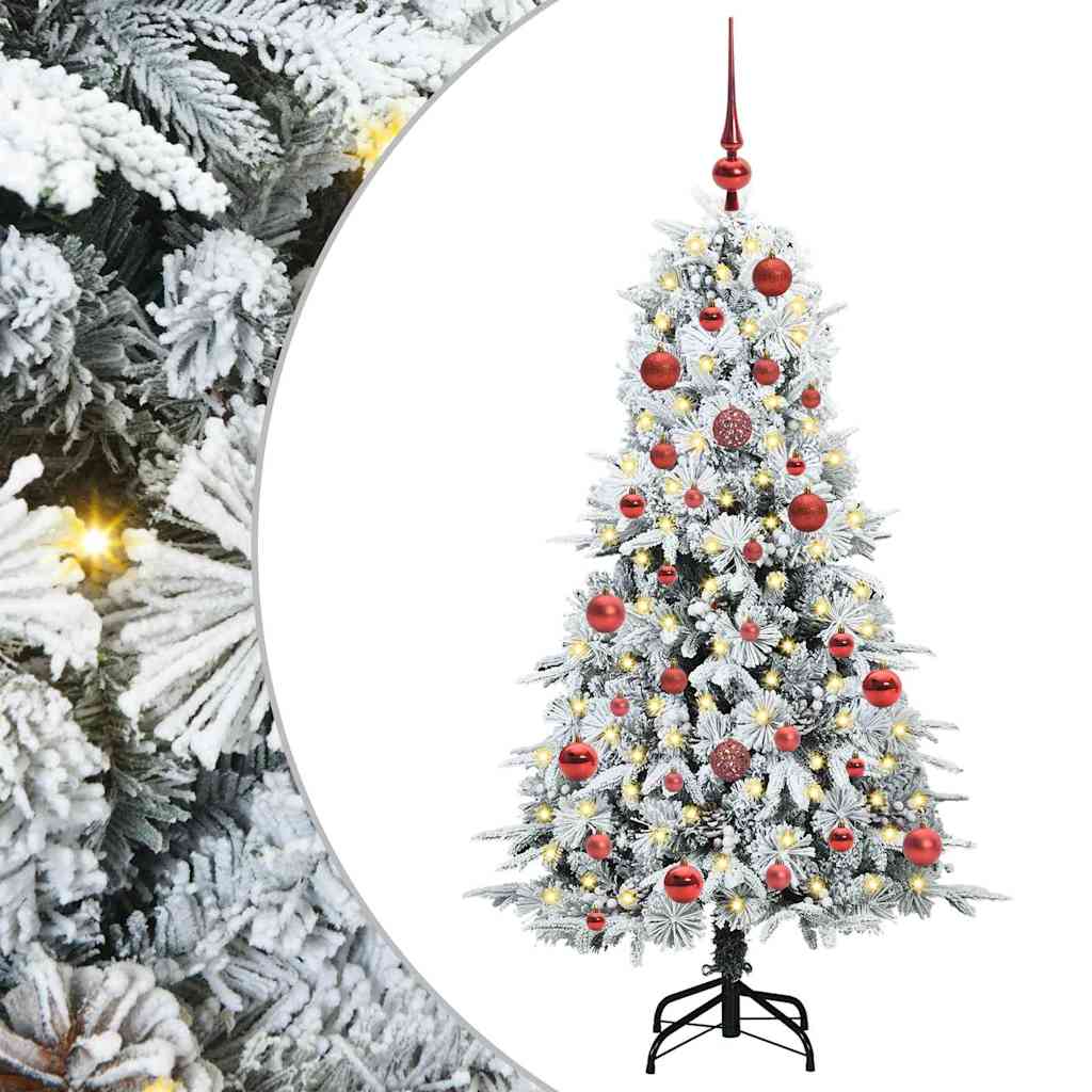 Kunstmatige Inklapbare Kerstboom Wit 150 cm PE en PVC is nu te koop bij PeponiXL, paradijselijk wonen!