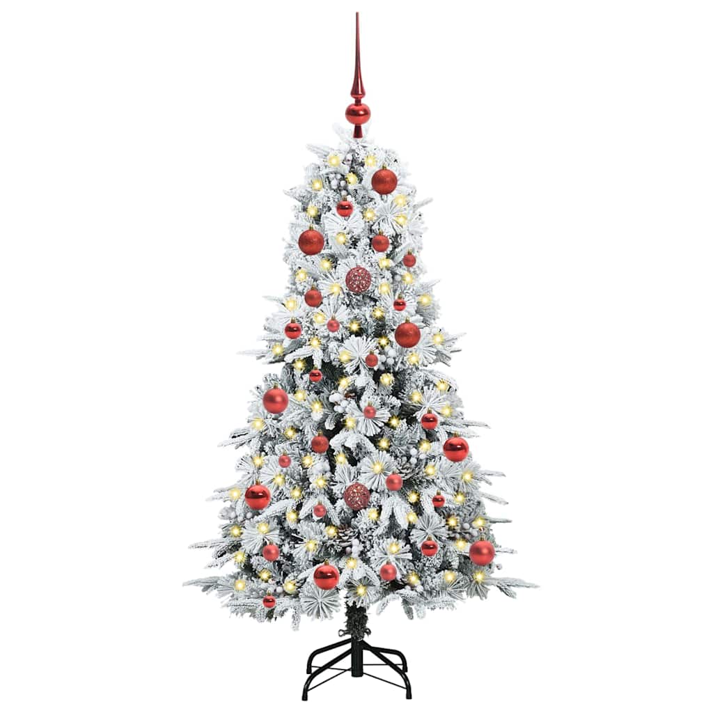 Kunstmatige Inklapbare Kerstboom Wit 150 cm PE en PVC is nu te koop bij PeponiXL, paradijselijk wonen!