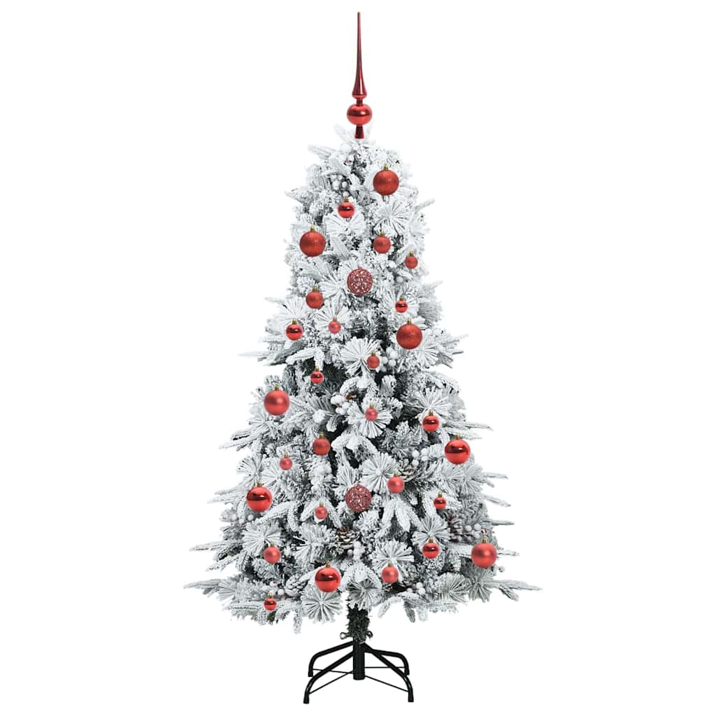 Kunstmatige Inklapbare Kerstboom Wit 150 cm PE en PVC is nu te koop bij PeponiXL, paradijselijk wonen!