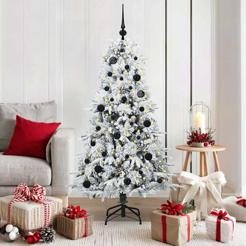 Kunstmatige Inklapbare Kerstboom Wit 150 cm PE en PVC is nu te koop bij PeponiXL, paradijselijk wonen!