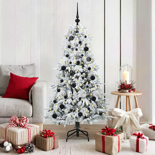 Kunstmatige Inklapbare Kerstboom Wit 150 cm PE en PVC is nu te koop bij PeponiXL, paradijselijk wonen!