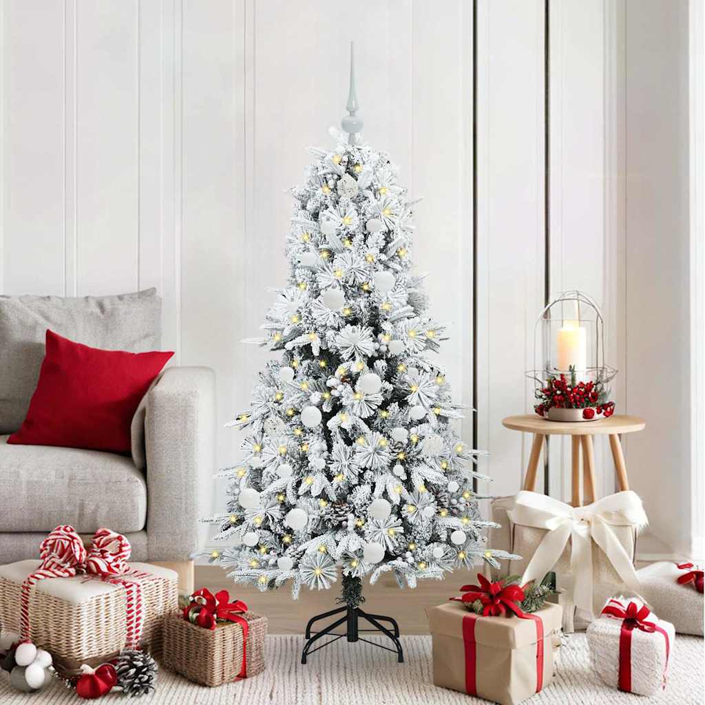 Kunstmatige Inklapbare Kerstboom Wit 150 cm PE en PVC is nu te koop bij PeponiXL, paradijselijk wonen!
