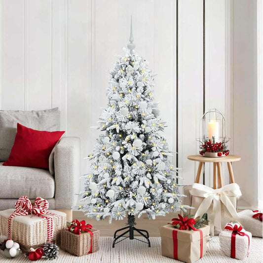 Kunstmatige Inklapbare Kerstboom Wit 150 cm PE en PVC is nu te koop bij PeponiXL, paradijselijk wonen!