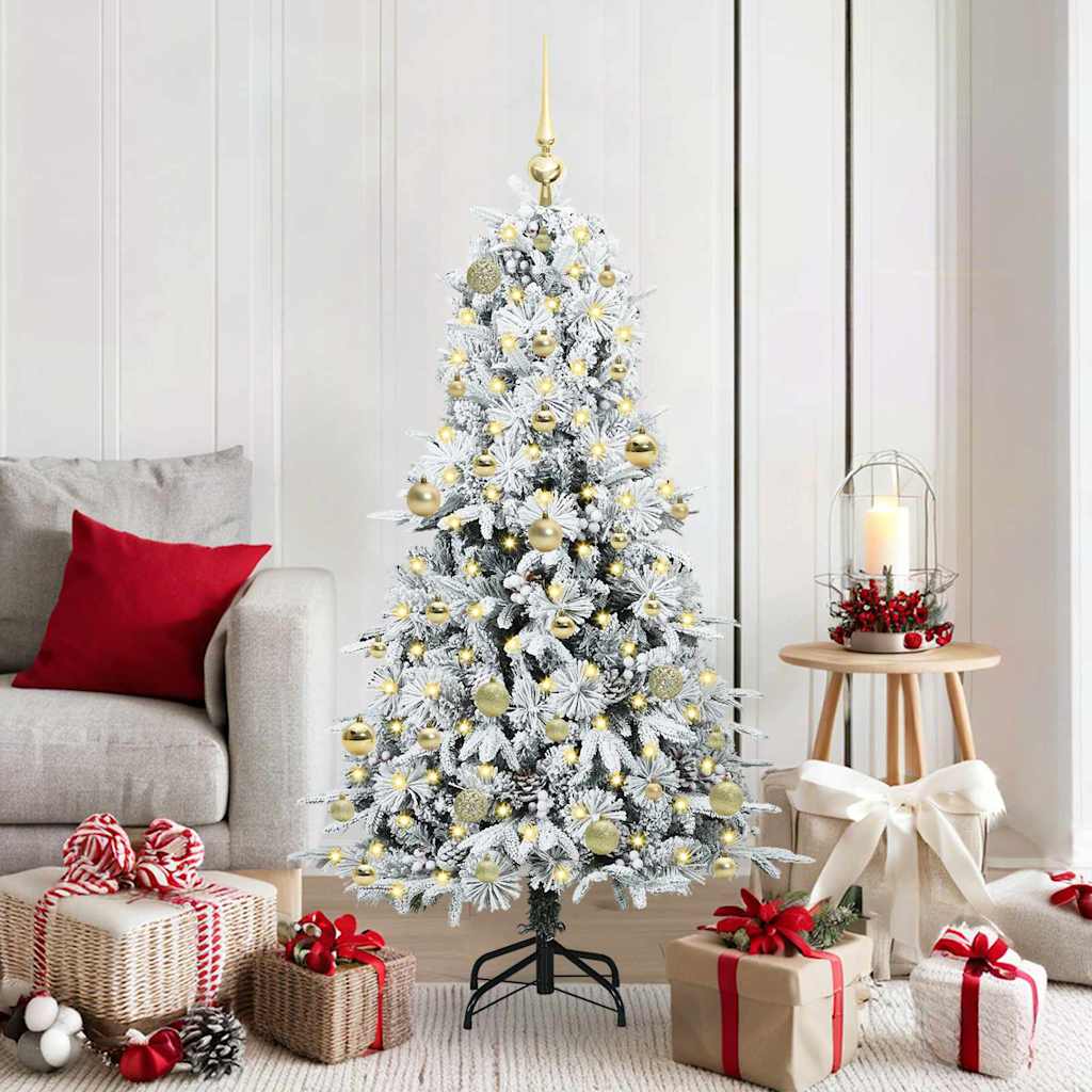Kunstmatige Inklapbare Kerstboom Wit 150 cm PE en PVC is nu te koop bij PeponiXL, paradijselijk wonen!