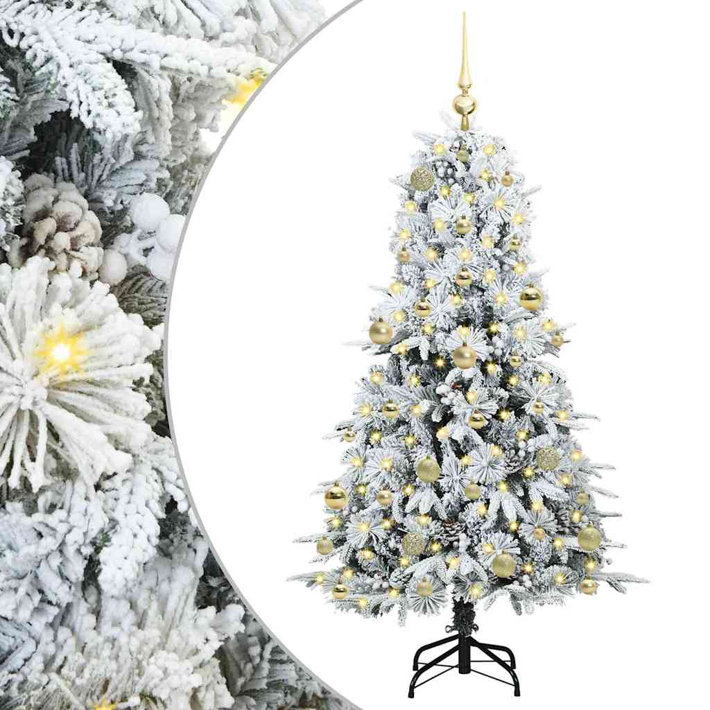 Kunstmatige Inklapbare Kerstboom Wit 150 cm PE en PVC is nu te koop bij PeponiXL, paradijselijk wonen!