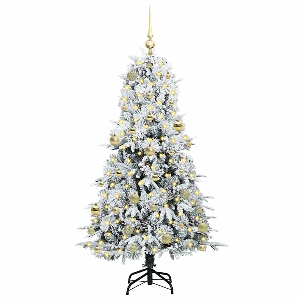 Kunstmatige Inklapbare Kerstboom Wit 150 cm PE en PVC is nu te koop bij PeponiXL, paradijselijk wonen!