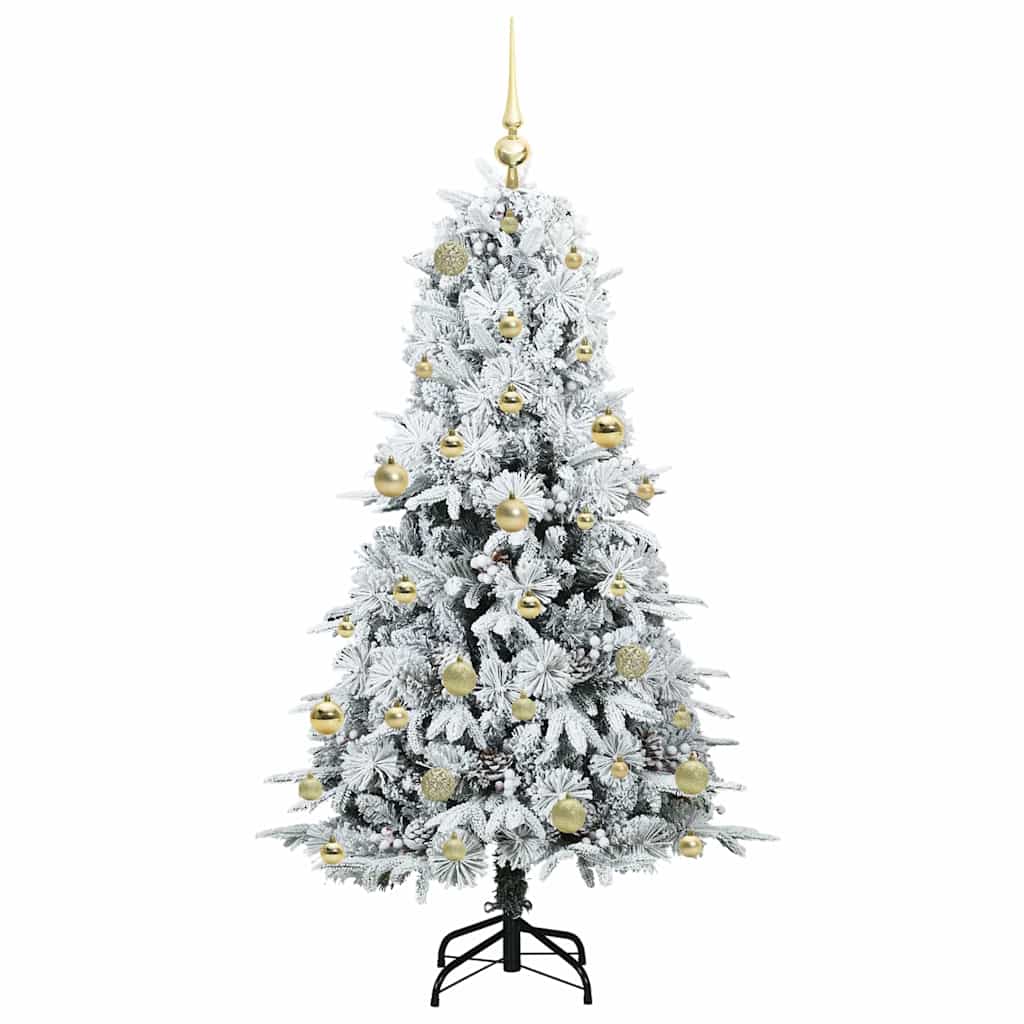 Kunstmatige Inklapbare Kerstboom Wit 150 cm PE en PVC is nu te koop bij PeponiXL, paradijselijk wonen!